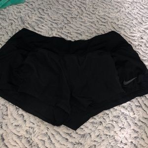 black nike running shorts